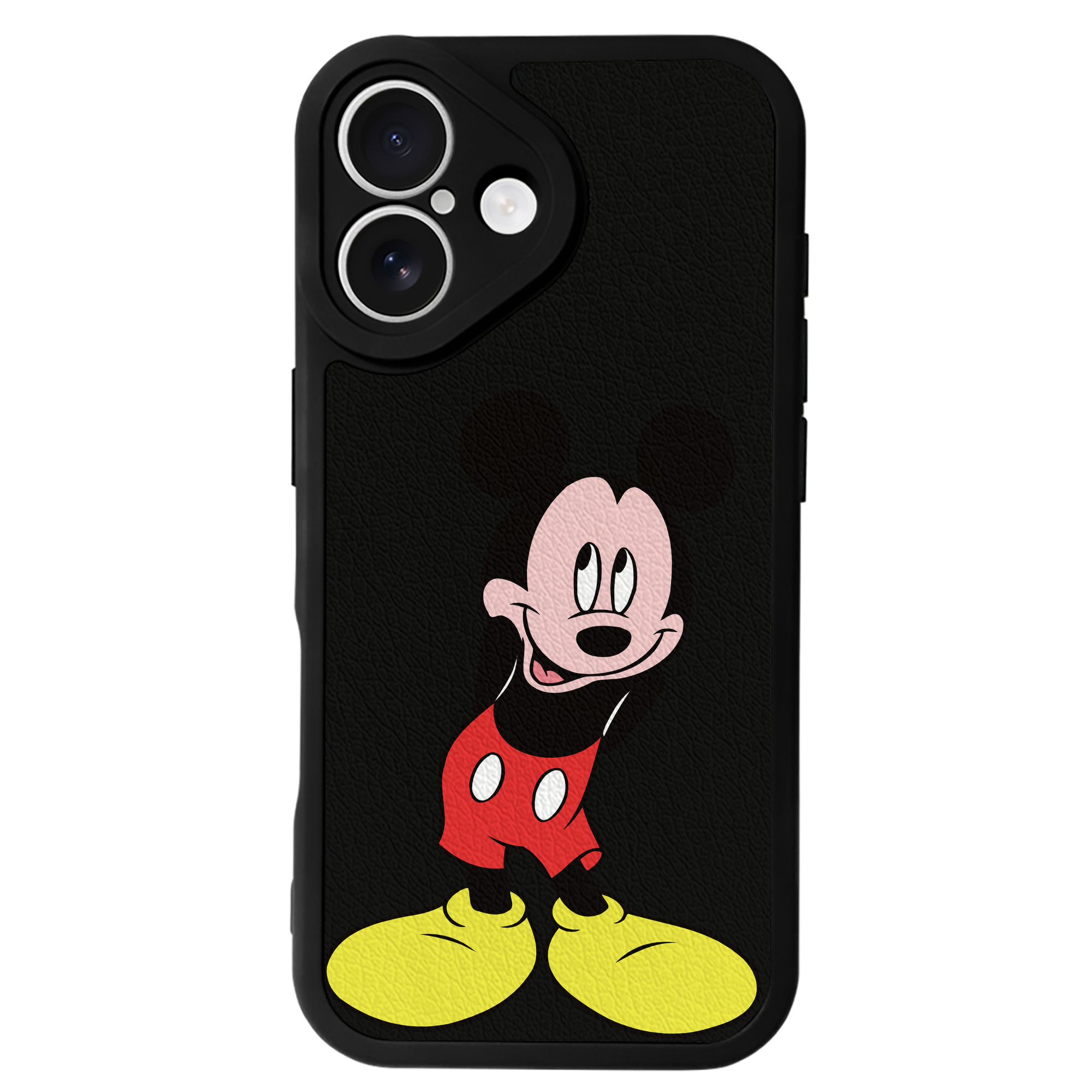 （画像用） ミッキーマウス Mickey Mouse 【iPhone 16シリーズ対応】シリコンスマホケース（レザー調） 材質：シリコン